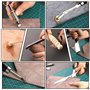 TLKKUE Kit d'outils de travail du cuir avec sac de rangement personnalisé, pour sculpture sur cuir, découpe, poinçonnage, coutur