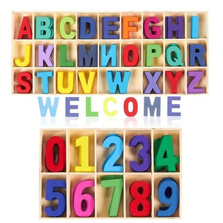 180 Pièces Chiffres en lettres en bois