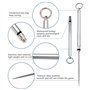 2pcs Cure Dents en Titane, Portable Toothpick, avec 2 Brosses De Nettoyage, Cure-Dents RéUtilisables, pour Cure-Dents De Voyage