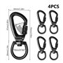 Neikafan 4 Pièces Mousquetons Pivotants Mousqueton Laisse Chien Mousqueton Noir Clip Mousquetons Pivotant Verrouillage Torsadé 3
