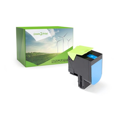 Green2Print Toner Cyan 3000 Pages remplace Lexmark 80C0H20