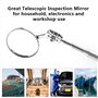 Keenso Miroir Télescopique, Outil Télescopant de Main Outil d'Inspection de Miroir Outil de Réparation Rétractable avec la Poign