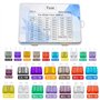 AHL Kit de fusibles de voiture-250 pièces: 120 mini + 130 standard 2A à 50A avec extracteur de fusible