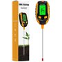 Humidimètre du Sol 4 en 1 - Écran LCD numérique - Température des Plantes/humidité du Sol/pH/intensité de la lumière du Soleil -