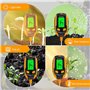 Humidimètre du Sol 4 en 1 - Écran LCD numérique - Température des Plantes/humidité du Sol/pH/intensité de la lumière du Soleil -