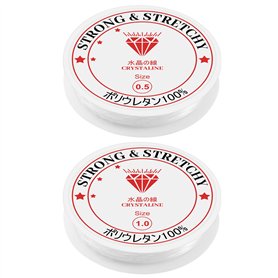 Fils Bracelet éLastique, 2 Rouleaux Fil Elastique pour Bracelet Resistantelastique, 0,5-1,0mm éLastique pour Bracelet, 17-5m Fil Fils Bracelet éLastique