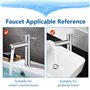 Reforung Robinet Salle Bain Robinet de Lavabo Eau Froide Uniquement Monocommande Mitigeur Lavabo en Acier Inoxydable 304 Robinet