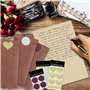 Enveloppes de Papier Vintage avec 18 Enveloppes/18 Autocollants