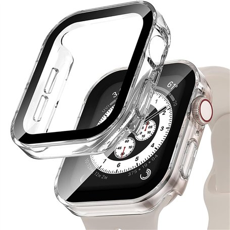 Vinmooog 2 Pièces Transparent PC Coque Compatible avec Apple Watch Serie Watch 40mm Series 6 5 4 Se avec Protection ecran en Ver