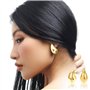 4 Pièces Bague Femme Kit, 1 Bague Femme Réglable avec 1 Paire Boucles d'Oreilles Or et 1 Boîte à Bijoux, Bague Goutte D'eau pour