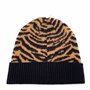 Michael Kors 7476 Bonnet pour femme en laine acrylique douce avec logo Marron Taille unique, marron/beige, taille unique