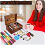 GOEDCH Kits de Couture en Bois: Kit Couture Complet, Premium Couture Accessoires avec Boîte de Rangement en Bois pour Les Filles