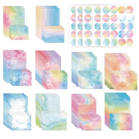 TOATELU Lot de 160 feuilles de papier à lettre aquarelle et enveloppes 22