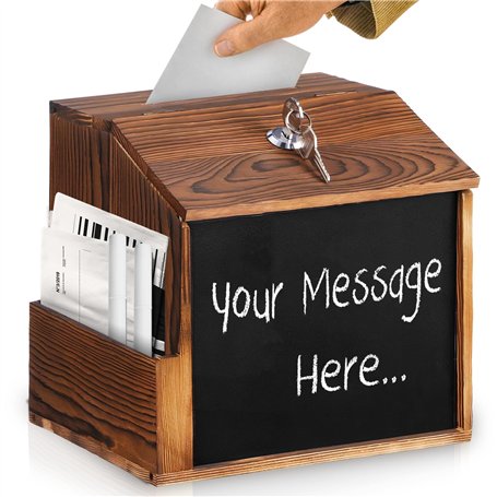 GOEDCH Boîte à Suggestions en Bois Verrouillable: BoîTe à Suggestions Montage Mural pour Voter Dons Suggestions