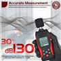 GOEDCH 30-130dB(A) Sonomètre Numérique: Décibelmètre Professionnel, Niveau Sonore Testeur du Bruit, Testeur de Sonomètre Sonore,