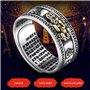 OUTEYE 99 Argent PiXiu Bouddhiste Coeur Sutra Anneau pour Hommes Femmes Feng Shui Anneau Ouverture réglable Mantra amulette Rich