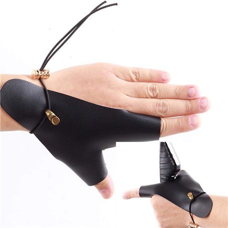 Gants de en cuir de vache pour tir à l'arc - Gants de traditionnels - 3 doigts - Pour enfants