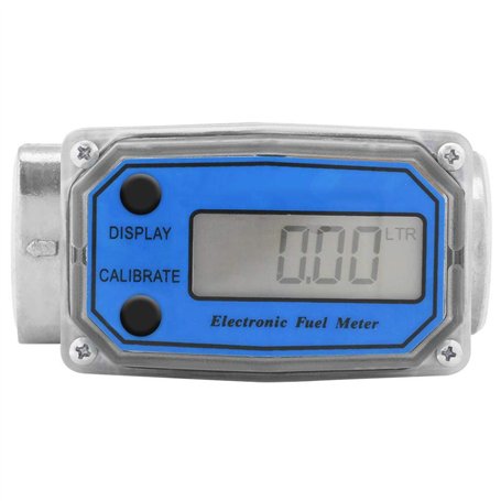 Débitmètre de Carburant - Eau Turbine Numérique Compteur de Carburant Diesel Essence Carburant Débitmètre 15-120L / min 1" NPT (