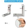 KBNIAN 20 Pcs Équerre de Fixation Renforcée Double-Trou Équerre de L en Acier Galvanisé avec 40 Pcs Vis de 6mm Équerres d’Assemb