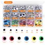 Uootach 1500 pièces Yeux Mobiles Auto Ddhésifs, Plastique Autocollant Wiggle Eyes, Yeux d'artisanat auto-adhésifs pour Fournitur