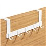 Newaner Crochet de porte avec 5 Crochets, Portemanteau de porte, Crochet de porte en aluminium sans perçage, adaptée pour Porte
