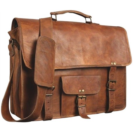 ALASKA EXPORTS Honey - Sac en Cuir pour Ordinateur Portable - Messenger en Cuir pour Homme et Femme - Mallette pour Homme - Saco