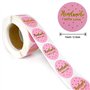 Autocollants "Handmade with Love", autocollant auto-adhésif de feuille d'or rose pour le paquet de décoration de cadeau de cuiss