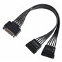 Câble adaptateur répartiteur d'alimentation SATA en Y 15 broches SATA mâle vers double femelle pour disque dur HDD SSD 22 cm