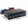 Tccmebius TCC-QL5E 5.25 Pouces PC Multifonction Tableau de Bord Médias Panneau Avant, avec SATA e-SATA USB 3.0/2.0 Hub Audio Por