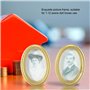 Wifehelper 2 Pcs/Set Maison De Poupée Miniature Cadre Ovale Cadre Photo Mini Encadré Image Couple Photos Décoration Murale Intér