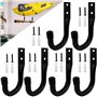 HEKOBAG Lot de 6 Crochets de Rangement Robuste pour Garage, Crochet en Forme de J, Crochet Mural de Garage, Accroche Velo Mural