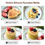 Jieddey Moulle Pancake,2 PCS Silicone Pancake Molds Moule à Crêpes Moule de Cuisson Braconnier à Oeufs Anneau Antiadhésif Moule