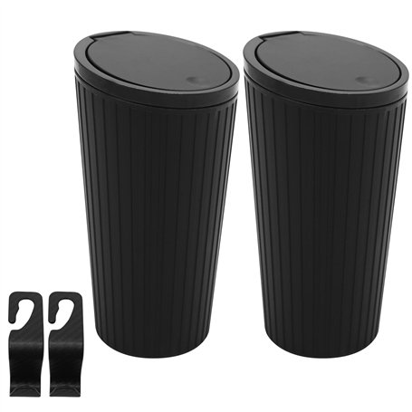 Lot de 2 poubelles de voiture avec couvercle pop-top