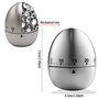 Minuterie Cuisine Minuteur Forme de Oeuf Alarme de Rotation Mécanique Manuelle Kitchen Timer Acier Inoxydable pour La Cuisine Cu