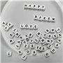Abulun Lot de 104 perles carrées en silicone avec lettres de l'alphabet de 12 mm, perles en silicone pour la fabrication de port