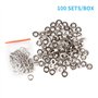 KIMI-HOSI 100 set Oeillets 5mm Ensembles Oeillets Cuivre Oeillets Argent avec Rondelles Grommets Eyelets pour Chaussures Vêtemen