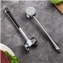 ALEENFOON Attendrisseur à Viande Manuel Professionnel Acier Inoxydable Maillet Heavy Duty Double Face Marteau à Viande avec Trou
