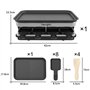 Appareil a Raclette 8 Personne Service a Raclette avec Revêtement Anti-Adhésif Plaque de Cuisson 8 Poêlons Antiadhésifs 4 Spatul