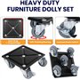 Kit de Transport de Meubles Lourds - 5 roulettes Pivotantes à 360° et Lève-Meuble, Capacité de Charge 800 kg, roulettes de Trans