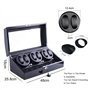 Dukwin Remontoir de montre automatique pour montres 6 + 7 montres avec moteur silencieux - 4 modes - Rotation env. 6 à 7 program