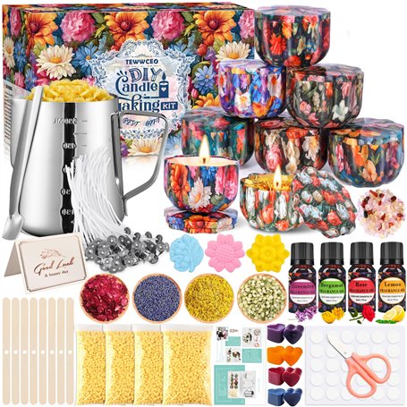 TEWWCEO Kit de Fabrication Bougies Cire Bricolage