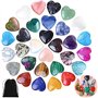 Vleuexe 30 Pièces Cristal en Forme Coeur,Naturel Multicolores en forme de Cœur,Pierres précieuses de guérison,Pierre de Cœur pou