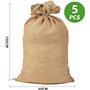 5 Sacs Toile de Jute Grand Format - Sac à gravats Chantier – Sac Jute Pomme de Terre – Sac Jute Noel réu