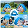 BUOAZR Tente de Plage Pop Up, Protection Solaire UV UPF 50+, Abri de Plage, Protection Contre Le Vent Auto-déployante, Tente Par