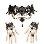 Jurxy Collier Tour de Cou en Dentelle avec Bracelet Punk Party Gothic Vintage Fait Main Lolita Rétro Esclave Punk Vampire Victor