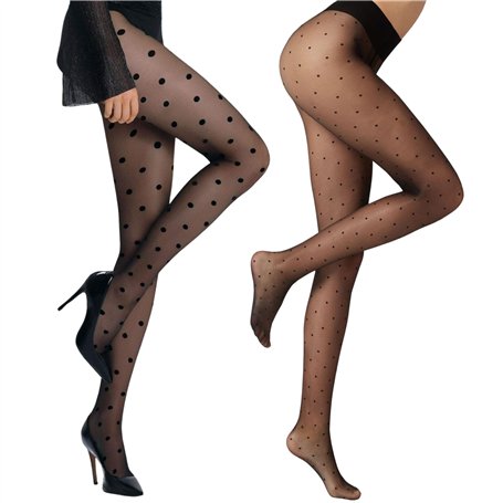 ROSVAJFY 2 Paire Femmes Collants Sexy à Pois