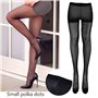 ROSVAJFY 2 Paire Femmes Collants Sexy à Pois, Collants Voilés Noirs Transparents Polka Dots, Bas Taille Haute Résistant, Collant