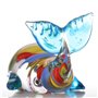 Tooarts Coloré Baleine Cadeau Ornement en Verre Figurine d'animal Soufflé Home Decor Multicolor
