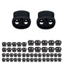 50 pièces 2 trous Plastique pour Cordons arrets Cord stopper Noir stop cordon forme ronde pour extérieur vêtements mouvement cha