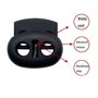 50 pièces 2 trous Plastique pour Cordons arrets Cord stopper Noir stop cordon forme ronde pour extérieur vêtements mouvement cha